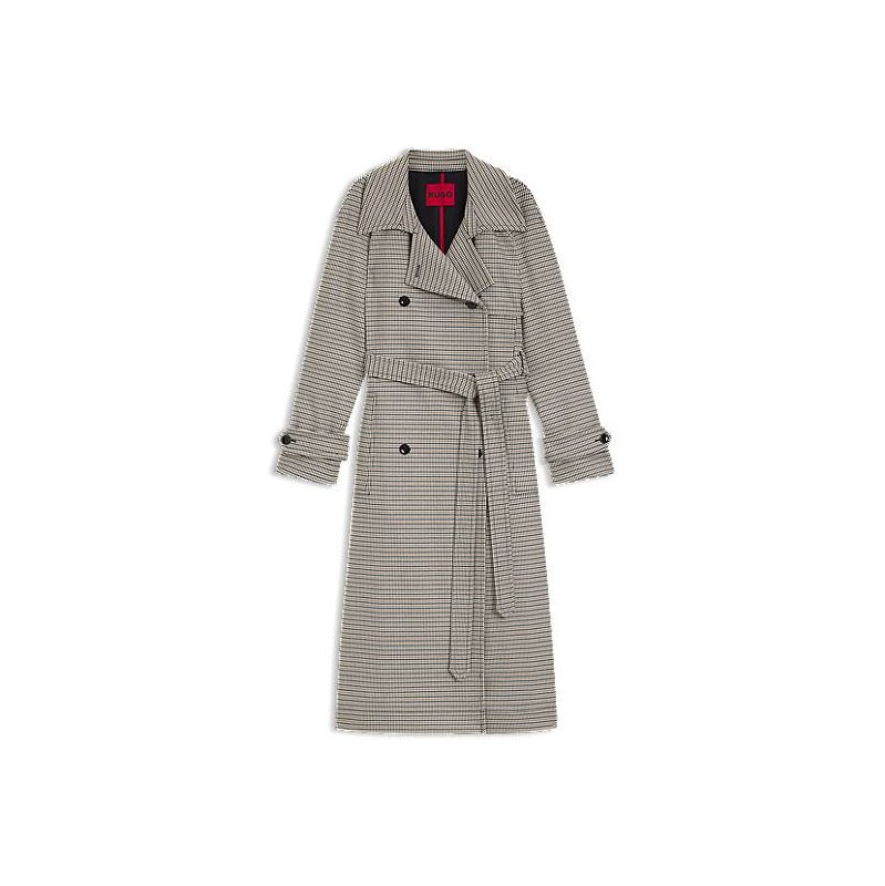 HUGO Houndstooth trench coat with belt 113941709