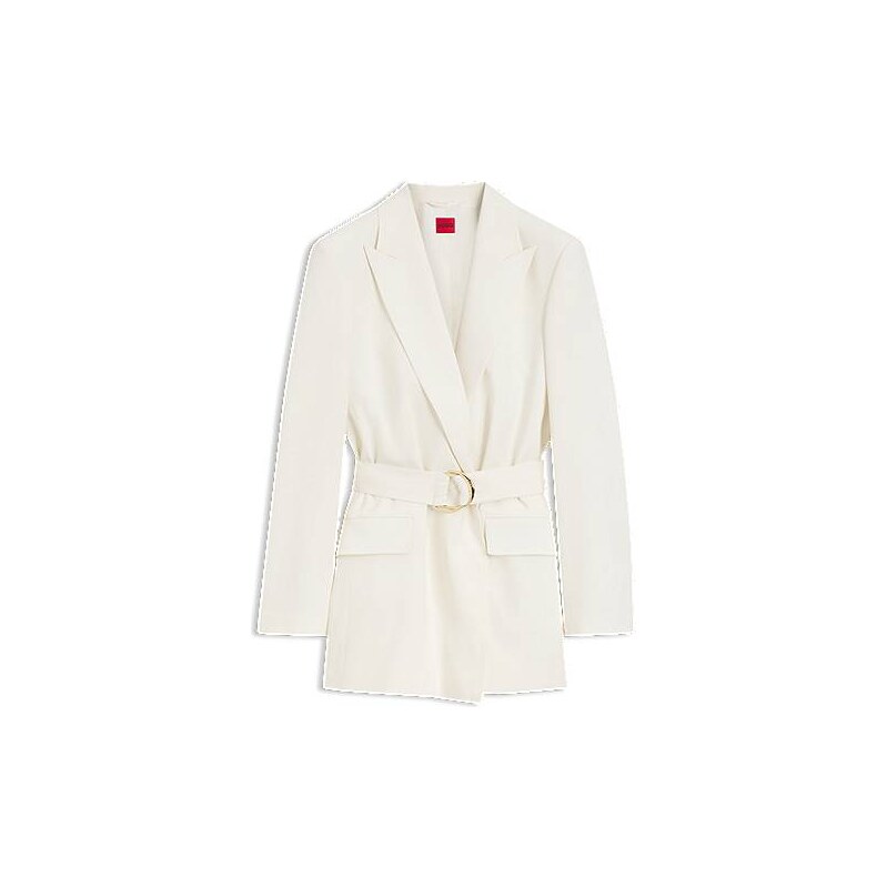 HUGO Relaxed-fit blazer with D-ring belt 113941890