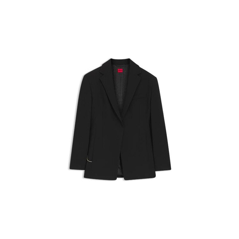 HUGO Relaxed-fit blazer in seersucker with chain belt 113942011