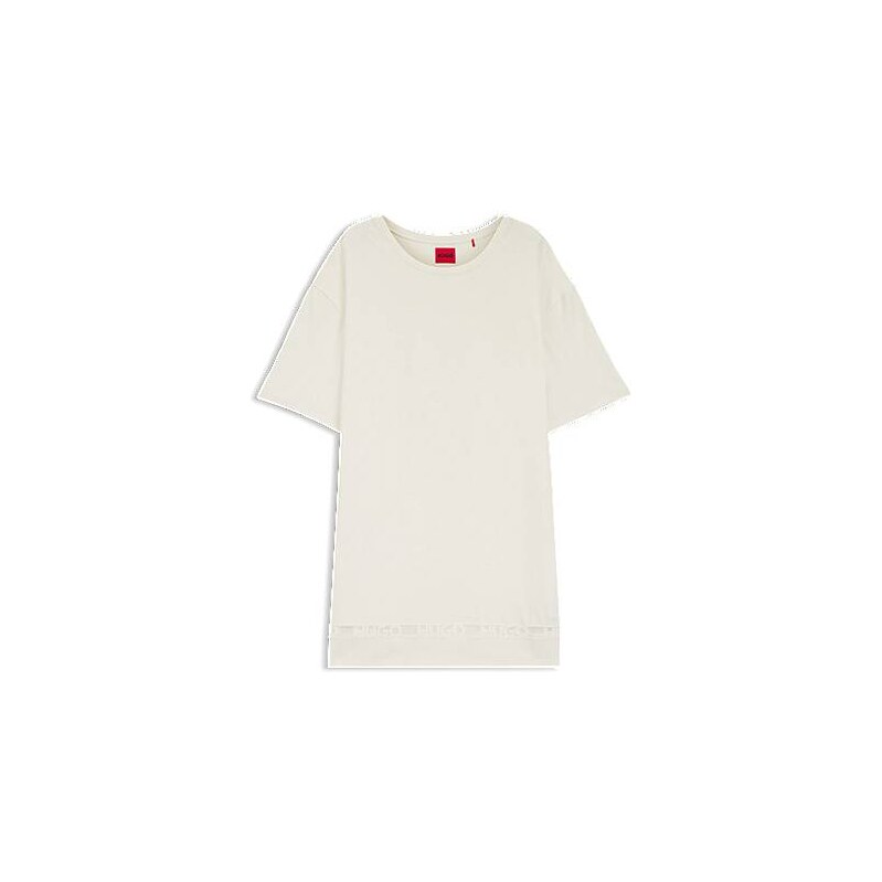 HUGO Stretch-cotton night dress with mesh insert 113942207