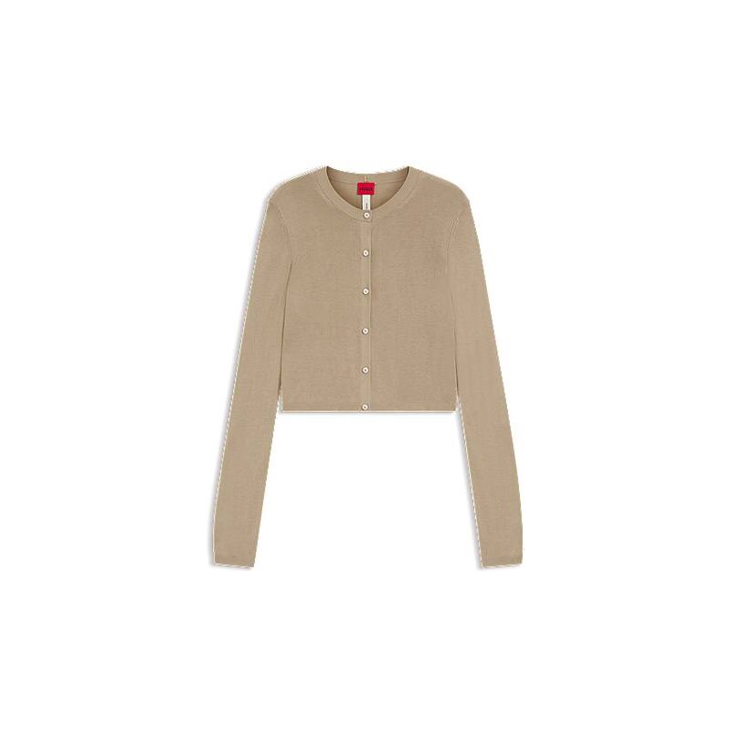 HUGO Cropped cardigan with rear ribbed detail 113942149
