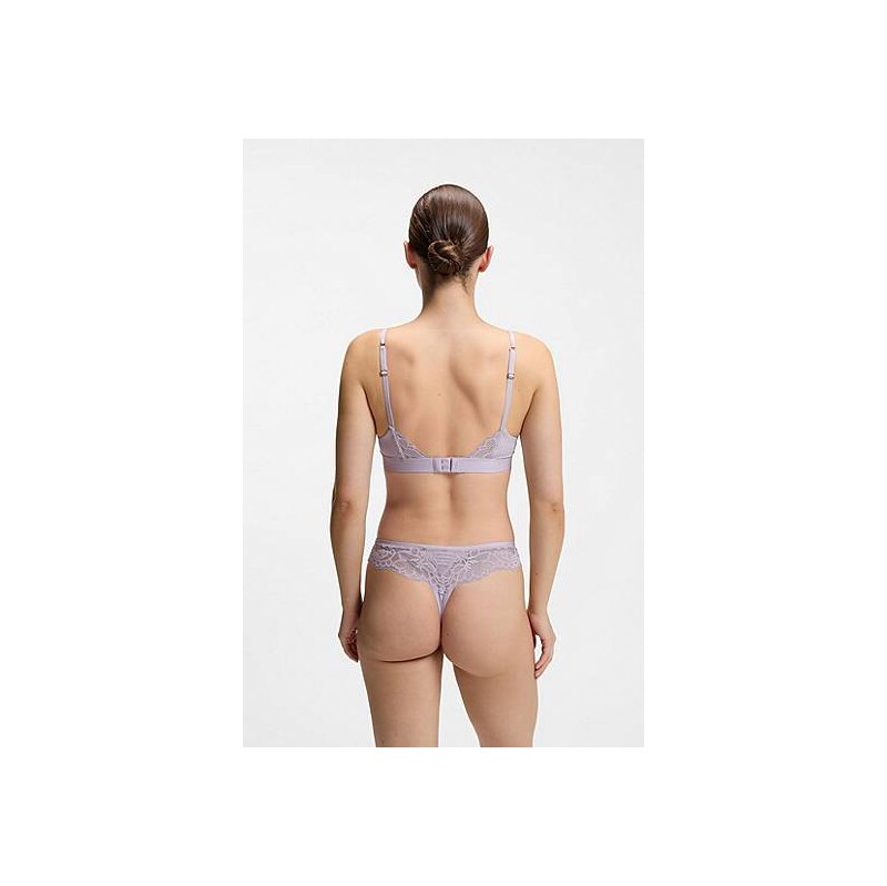 BOSS Premium lace bralette with mesh pleating 113941221