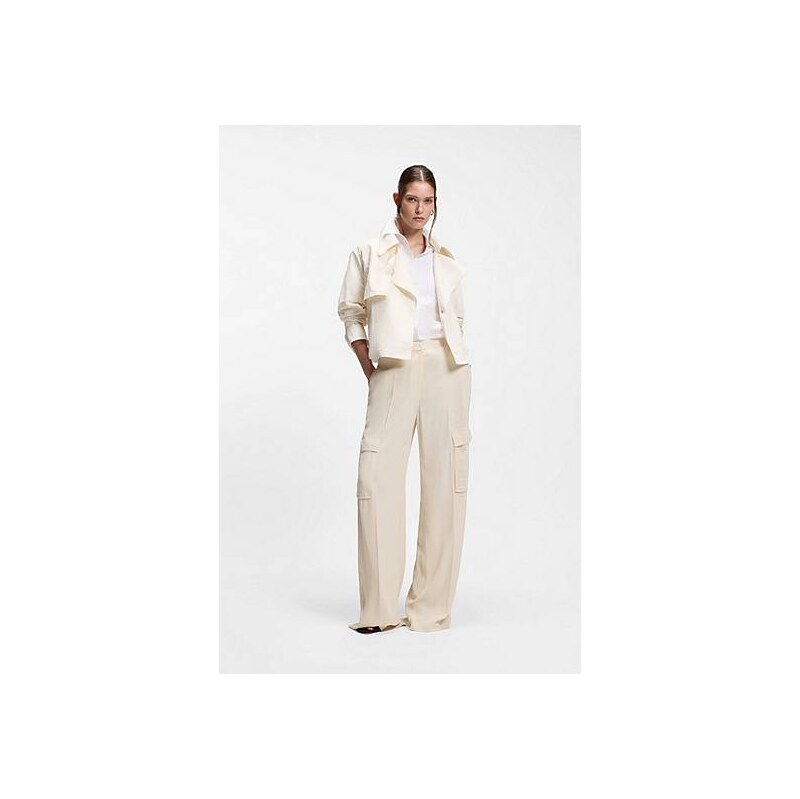 BOSS Short trench coat in peached crepe 113941289