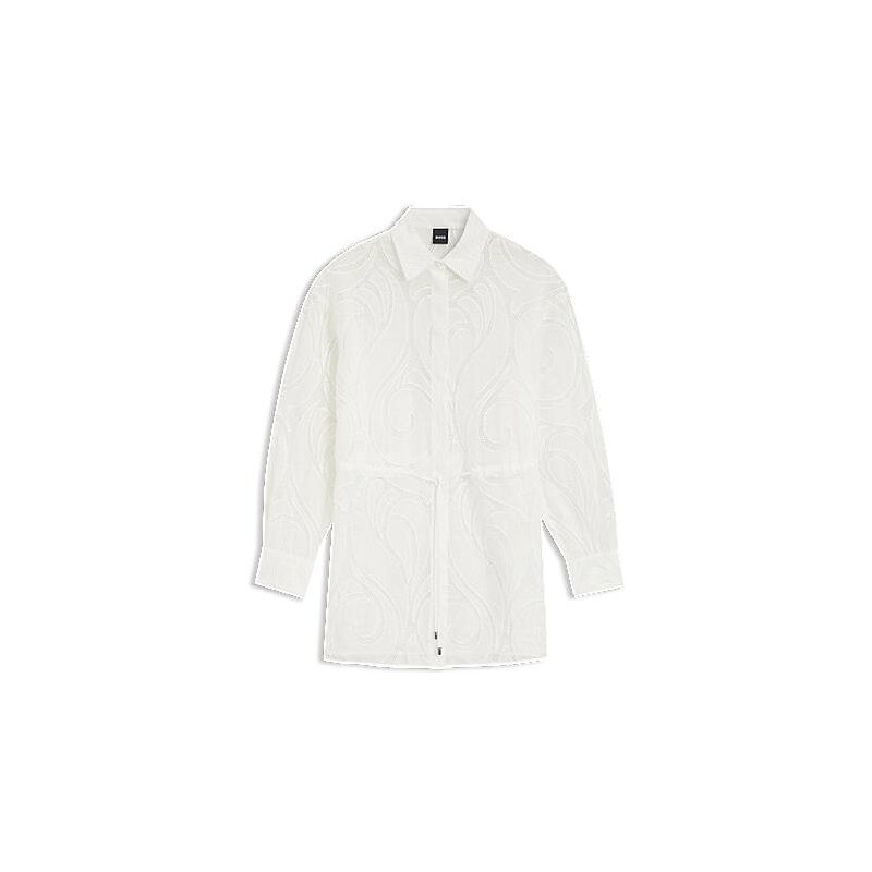 BOSS Regular-fit blouse with embroidered flowers 114221499