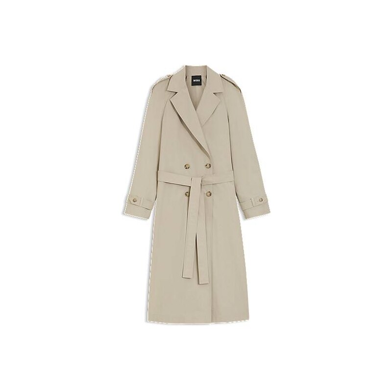 BOSS Regular-fit trench coat in stretch cotton 114161654