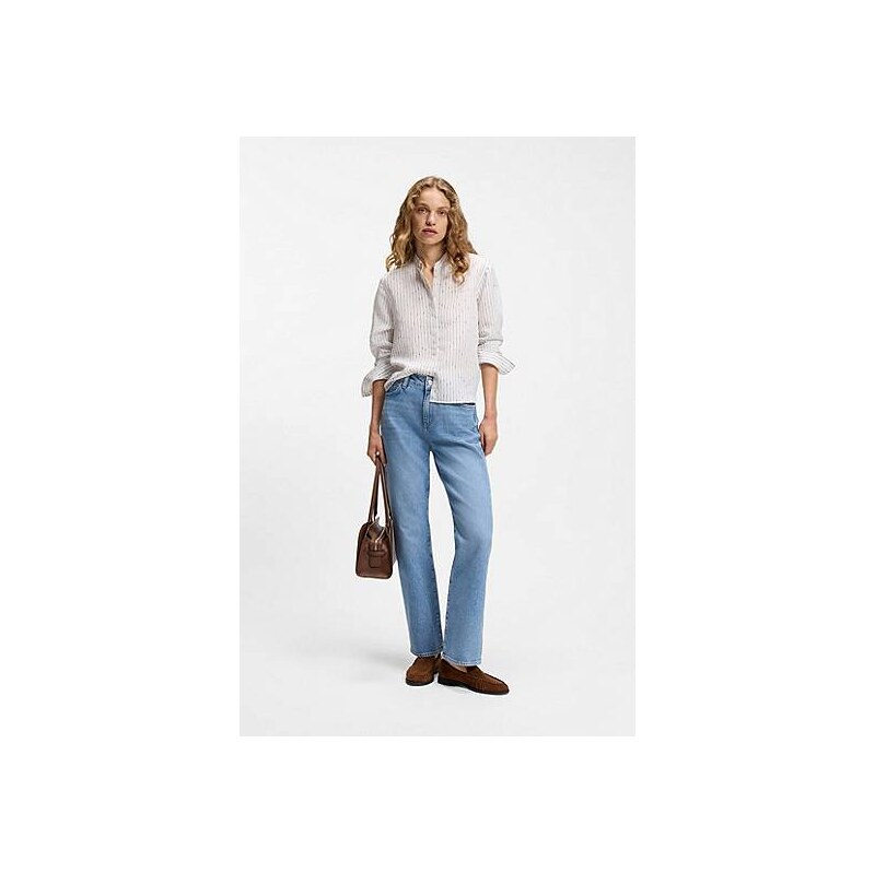 BOSS Regular-fit blouse with broken stripe 113941484
