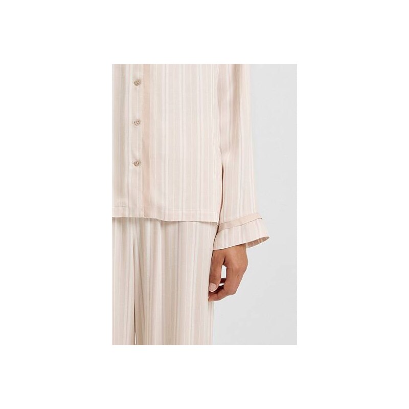 BOSS Striped pyjama shirt with logo trim 113941432