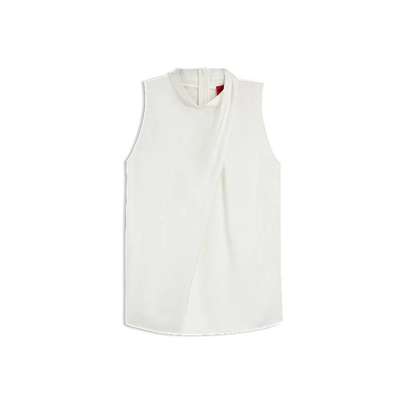 HUGO Mock-neck top in satin with drape detail 113942551