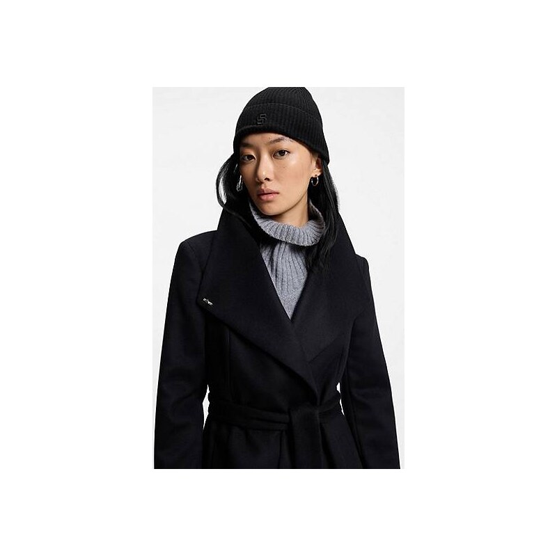 BOSS Wool-cashmere beanie hat with Double B monogram 114161599