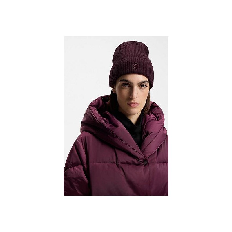 BOSS Wool-cashmere beanie hat with Double B monogram 114161601