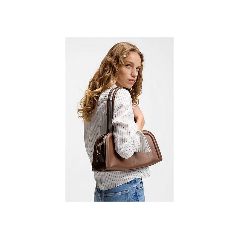 BOSS Ariell bowling bag in leather with Double B monogram 113941632