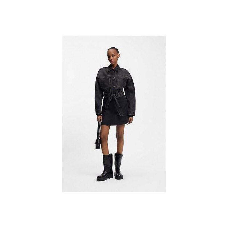HUGO Cropped jacket in Japanese selvedge denim 113941786