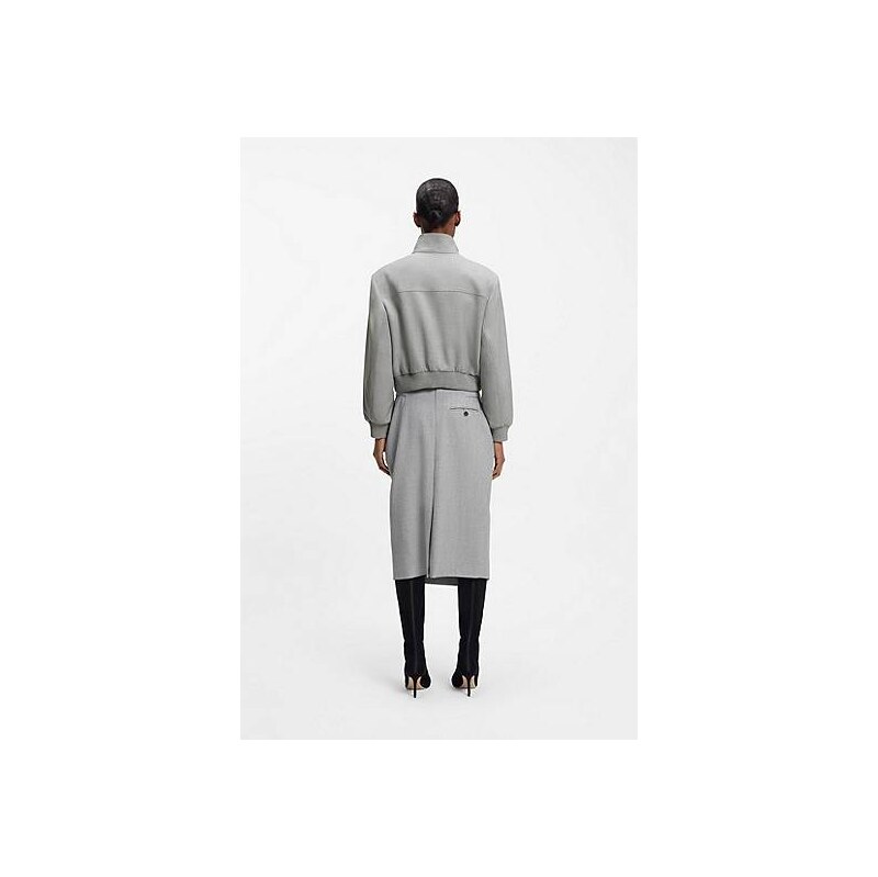 BOSS Regular-fit bomber jacket in melange stretch twill 113941898