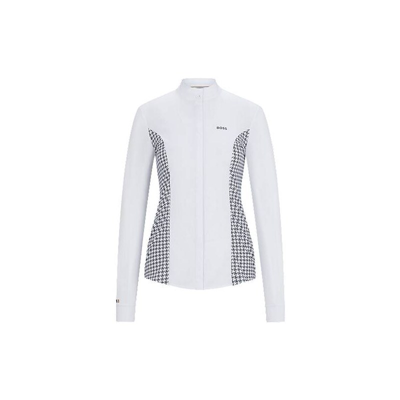 BOSS Equestrian show blouse with houndstooth inserts 113943012
