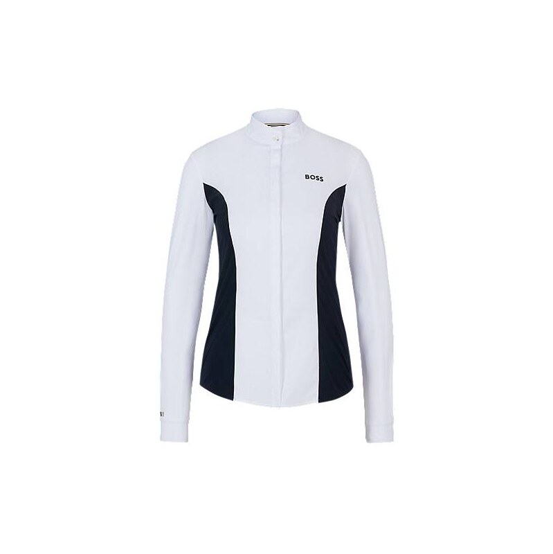 BOSS Equestrian show blouse with floral print and navy inserts 113942990