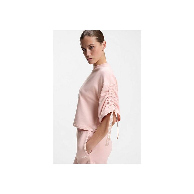 HUGO Relaxed-fit T-shirt with gathered sleeves 113942111