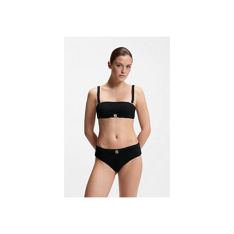 BOSS Plissé bandeau bikini top with Double B monogram 113942175