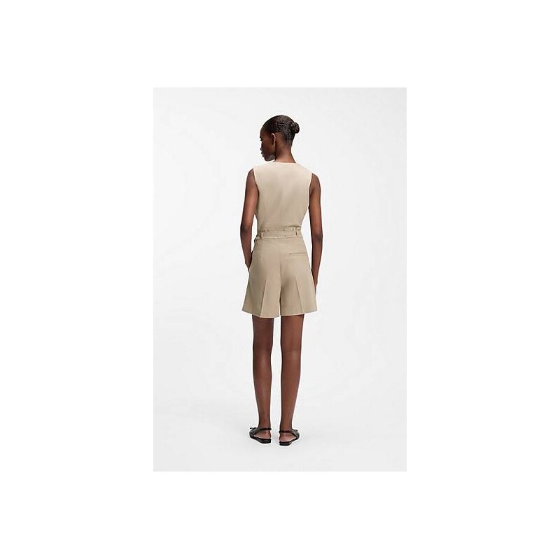 HUGO Cotton-blend shorts with chain trim 113942164