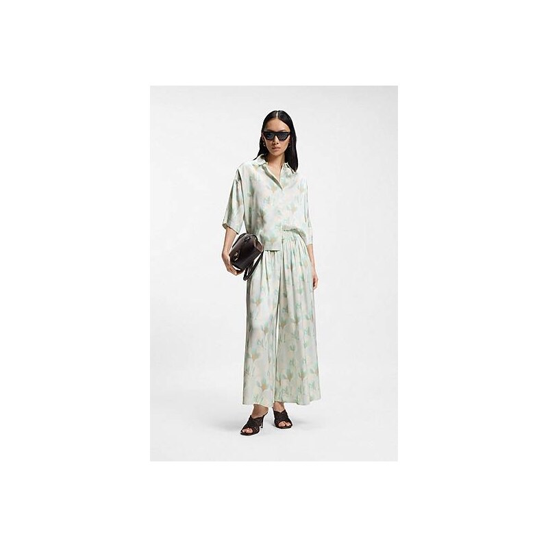 BOSS Relaxed-fit blouse with floral print 113942315