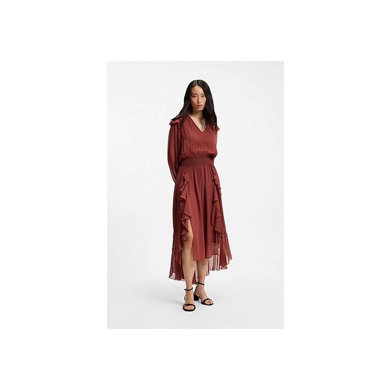BOSS Strappy sandals in leather with block heel 113942430