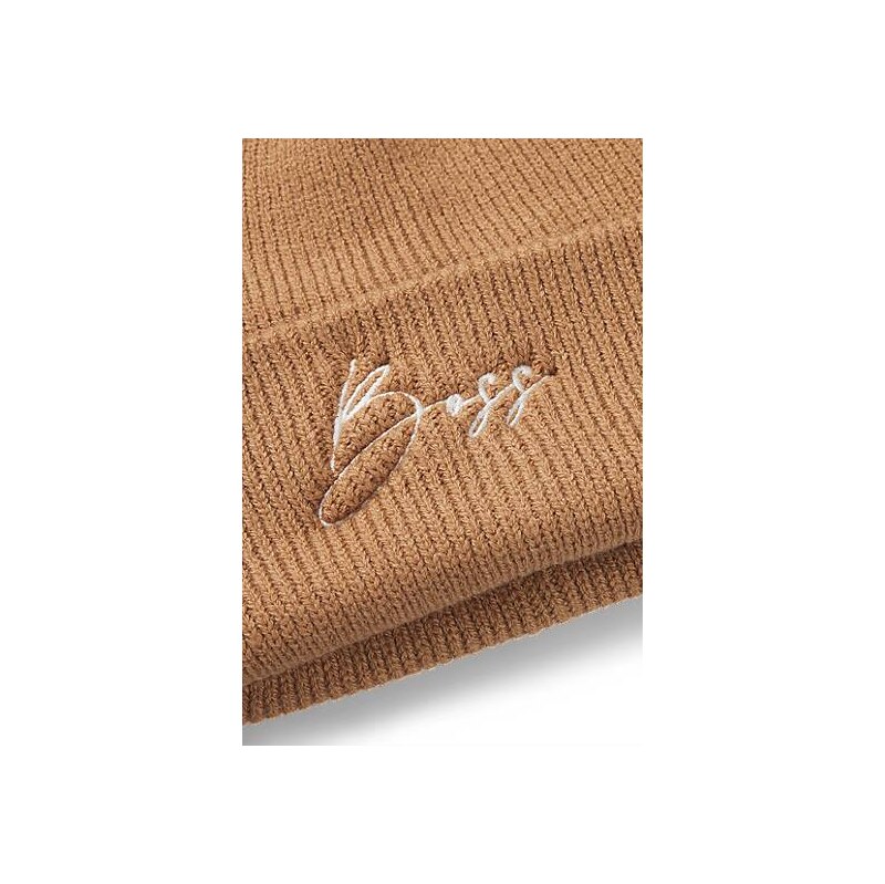 BOSS Equestrian ribbed beanie hat with embroidered logo 114090029