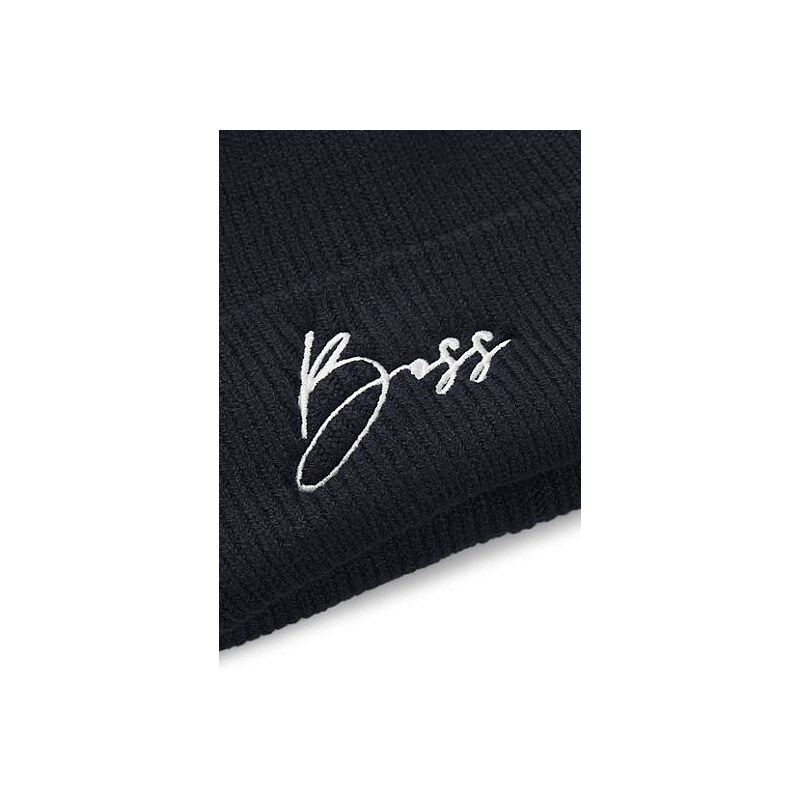 BOSS Equestrian ribbed beanie hat with embroidered logo 113943089