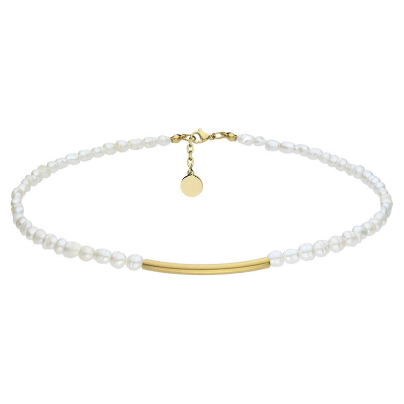 Manoki Perlový náhrdelník Ava Gold - chirurgická ocel, sladkovodní 64310165