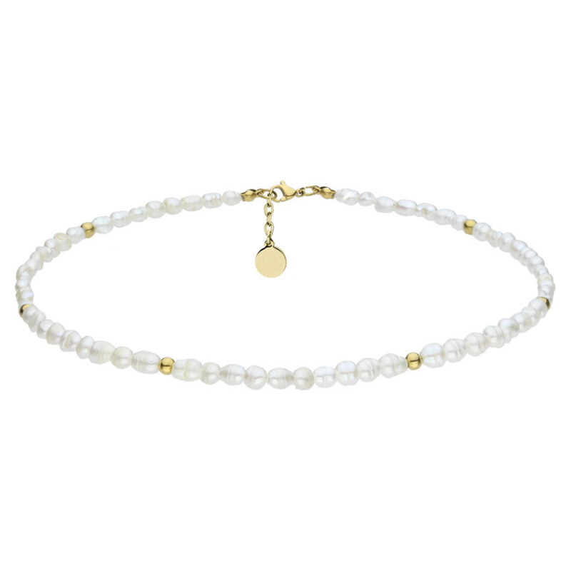 Manoki Perlový choker náhrdelník Zarina Gold - chirurgická ocel, perla 64332167