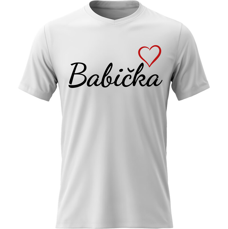 Giftela Dámské bavlněné tričko s potiskem - BABIČKA - bílé