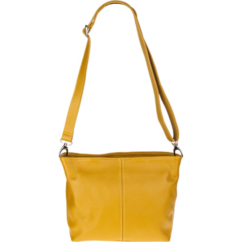 Žlutá kožená italská crossbody kabelka Batilda Gialla Scura 20375344