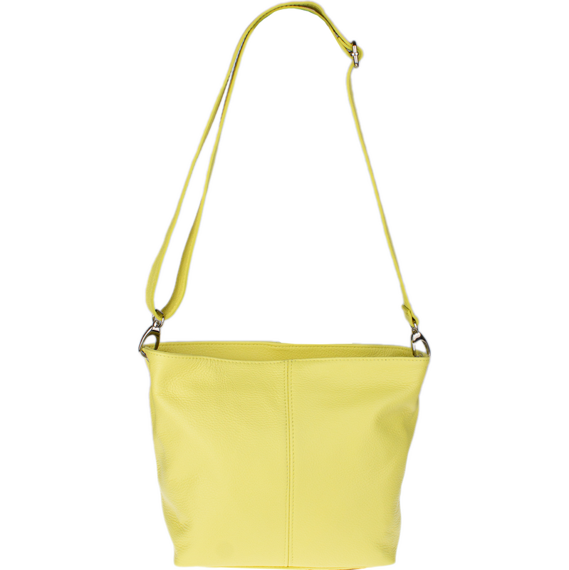 Žlutá kožená italská crossbody kabelka Prisca Limone NovaKabelka