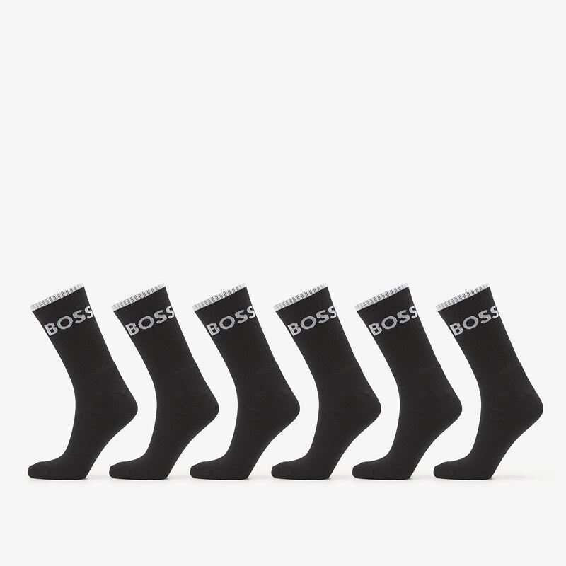Ponožky Hugo Boss 6-Pack QS Stripe CC Socks Black 39-42