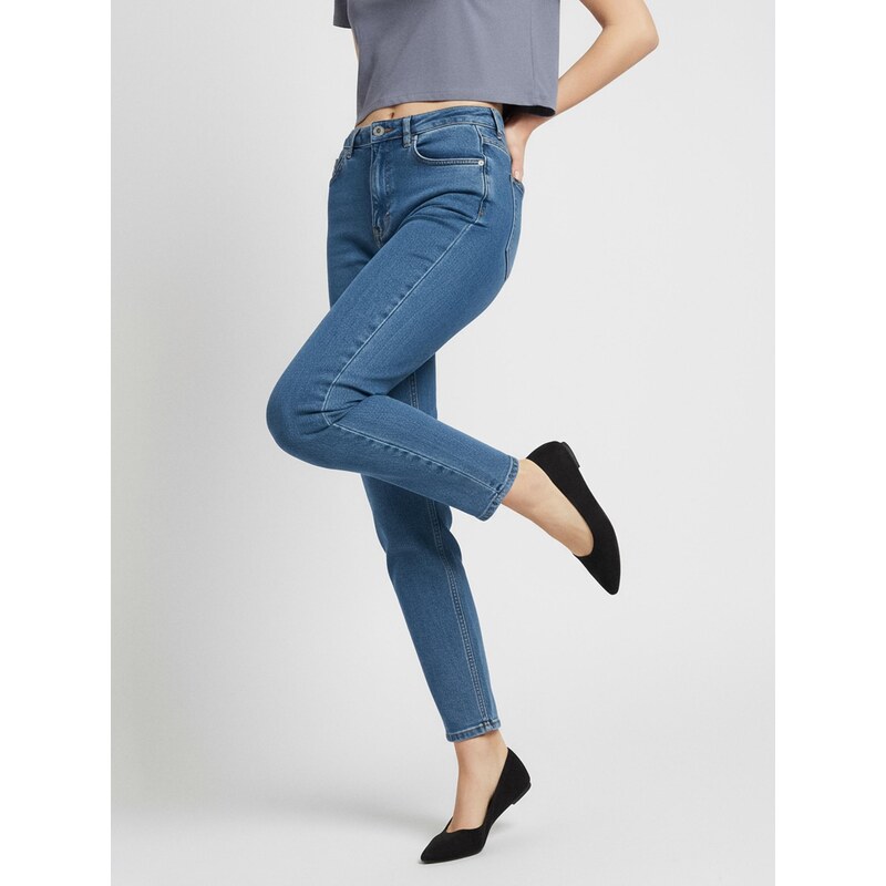 Sinsay - Džíny mom fit - modrá 72436677