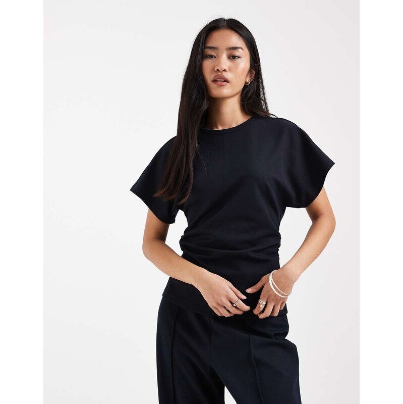 ONLY cinch waist t-shirt co-ord in navy