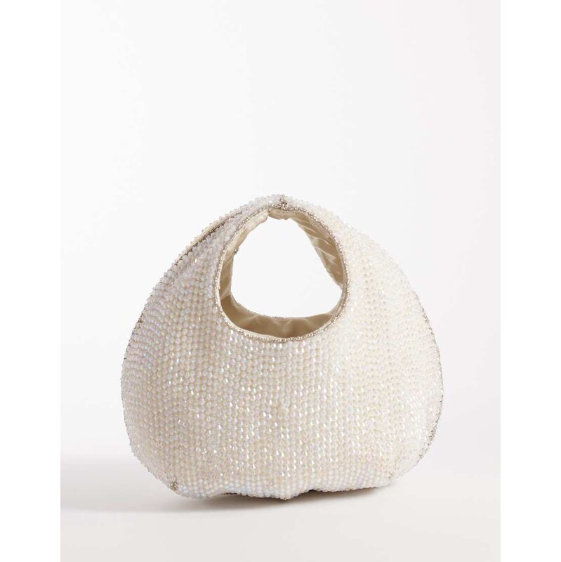 Accessorize sparkle handheld beaded bag in white 114259880