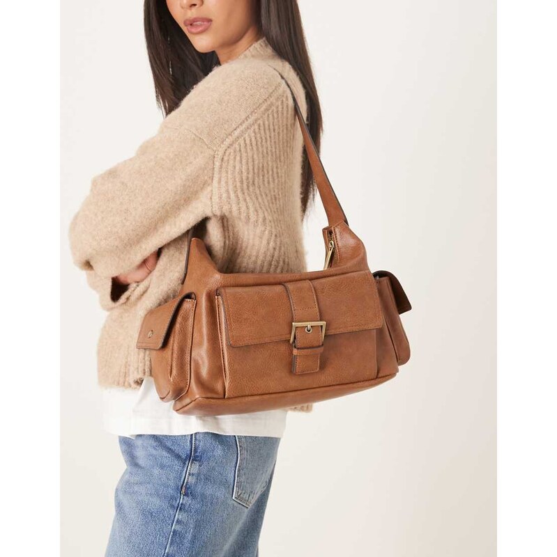 Accessorize utility large shoulder bag in tan-Brown 114281469