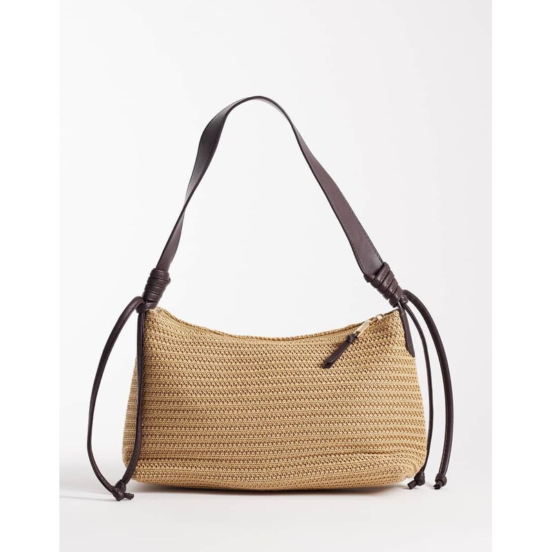 My Accessories crochet shoulder bag in natural brown 114259908
