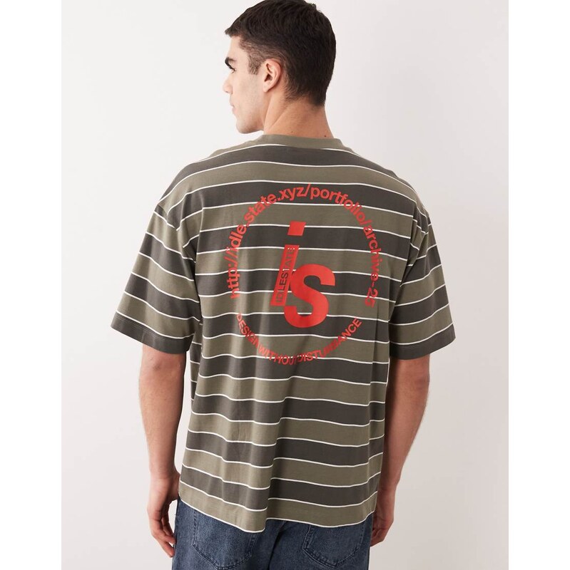 ASOS DESIGN heavyweight oversized t-shirt with graphic in khaki
