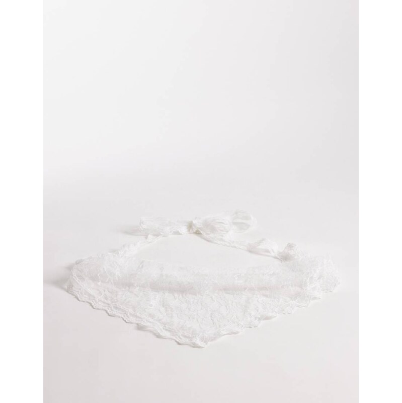 My Accessories lace bandana belt in white
