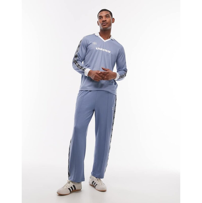 Umbro taped track pant in blue