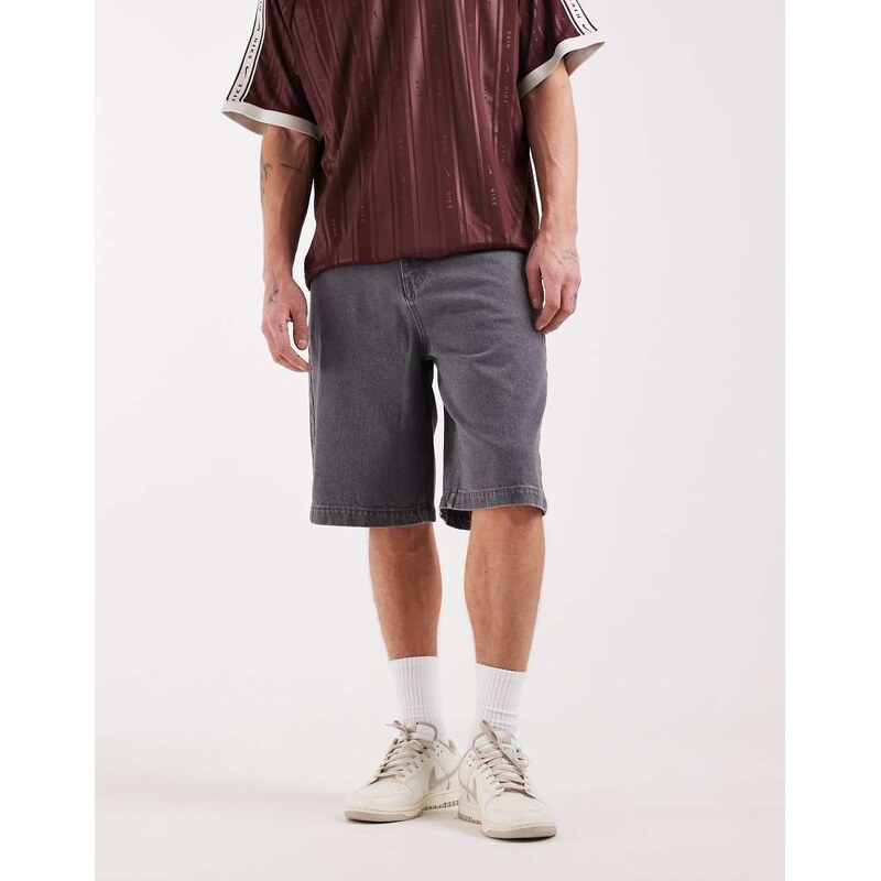 ASOS DESIGN loose jorts in grey denim - GREY