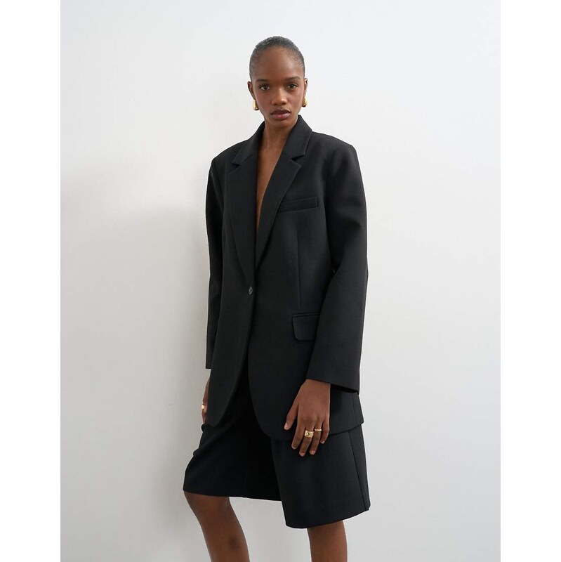Topshop co ord 2 button relaxed fit blazer in black 114260048