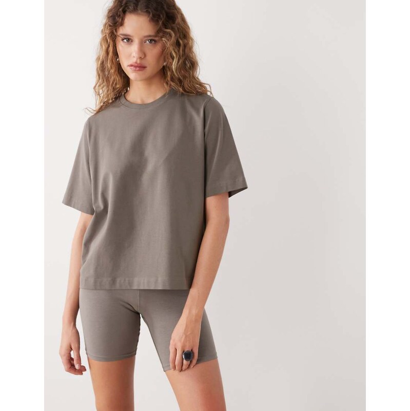 Weekday Perfect boxy fit t-shirt in grey 114263745