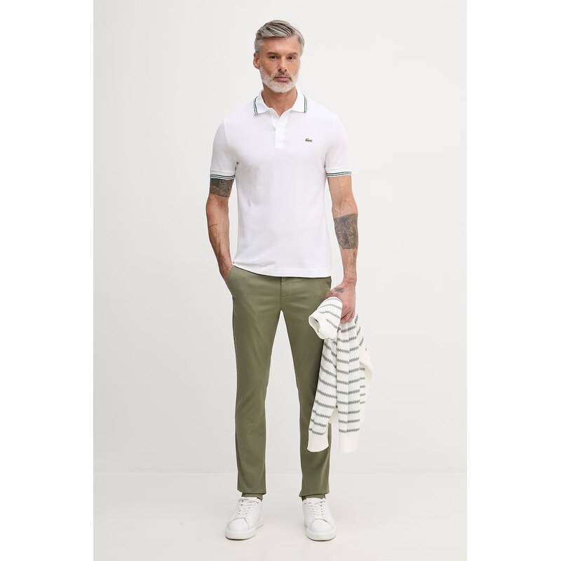 Lacoste regular fit kalhoty pánské bavlněné s elastanem