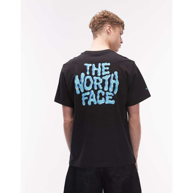 The North Face Drip Logo relaxed backprint t-shirt in black