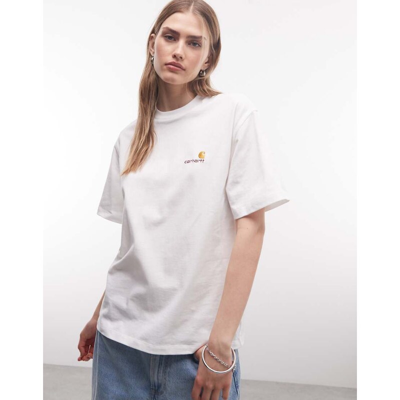 Carhartt WIP american script t-shirt in white 114260002