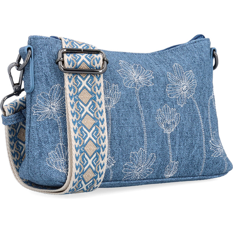 Kabelka ze syntetické kůže crossbody Indee modrá 6344 M 114260883