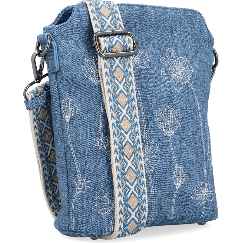 Kabelka ze syntetické kůže crossbody Indee modrá 6343 M 114260884