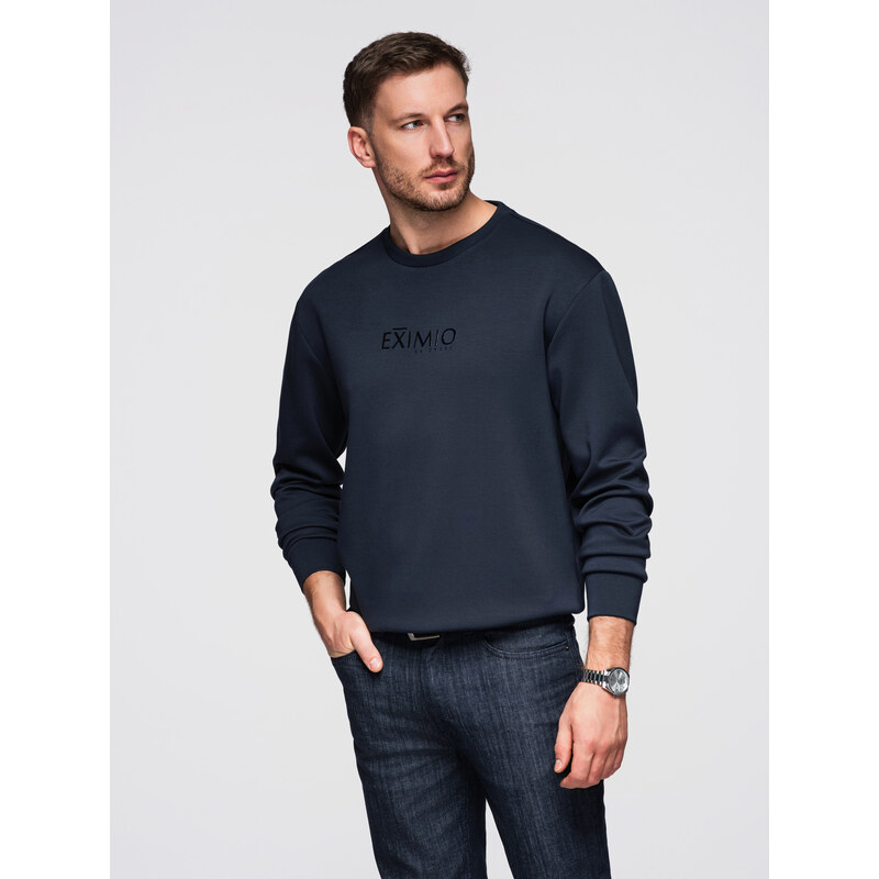 Ombre Mens regular sweatshirt with shiny print on chest - dark