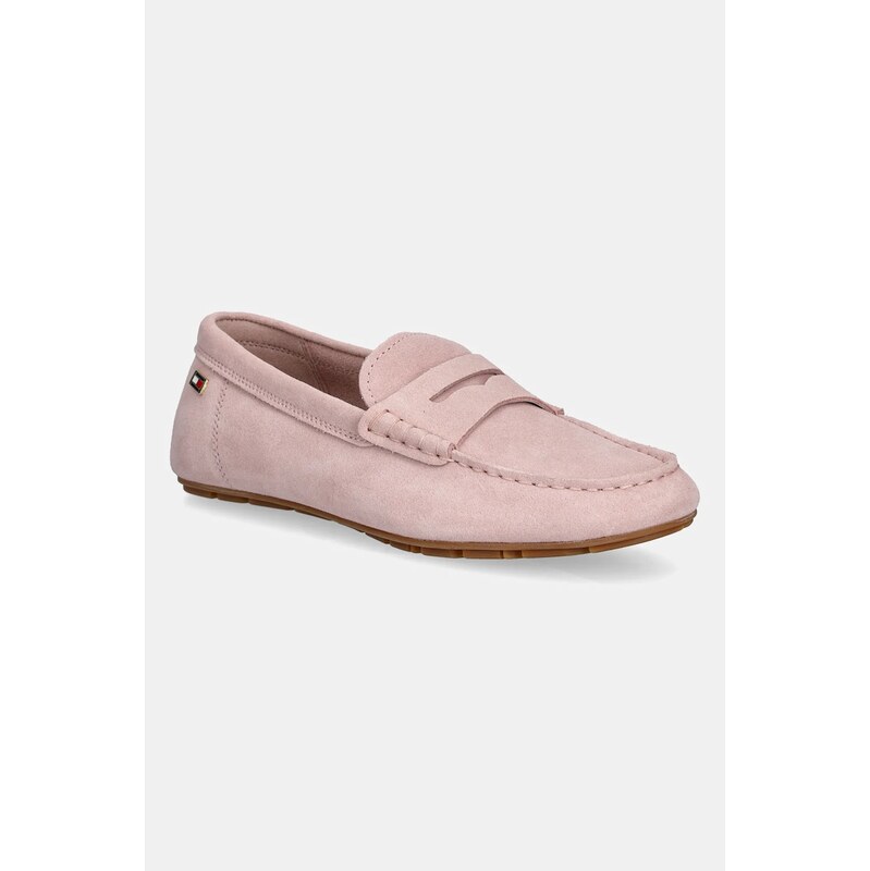 Tommy Hilfiger mokasíny dámské semišové FLAG SOFT SUEDE DRIVER